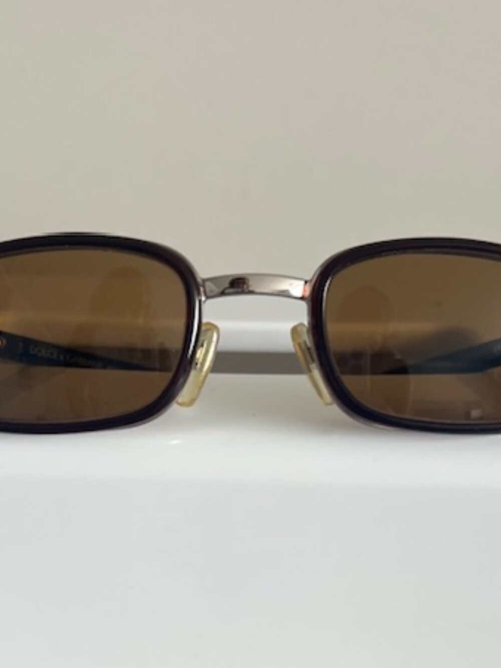Dolce & Gabbana DG903S Vintage Brown Rectangular Sunglasses w/ Case.
